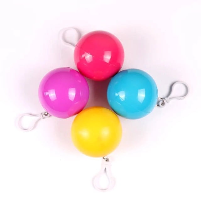 Disposable Rain Ponchos with Ball Storage Box Foldable Emergency Raincoats Rain Gear for Walking Hiking Camping, 4pcs, Random Color