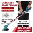 thumbnail image 2 of Electric Grass Trimmer 21V 900W Cordless Lawn Mower Length Adjustable Cutter Household Garden Tools, 2 of 7