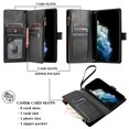 thumbnail image 3 of Compatible avec Motorola Moto One 5G Ace Étui Portefeuille Premium à Fermeture Éclair Grand Espace à Rabat en Cuir PU, 3 of 5