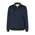 thumbnail image 5 of Womens Fashion Jacket Casual Stand Collar Zip Up Lightweight Coat Fall Color Block Jackets with Pockets Navy XXXXL, 5 of 5