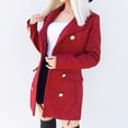 thumbnail image 2 of Womens Autumn And Woolen Winter Lapel Cloth Coat Trench Jacket Long Overcoat Outwear, 2 of 7