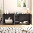 thumbnail image 2 of Litter Box Enclosure for 2 Cats, Cat Hidden Litter Box Enclosure Furniture with Double Room, Wooden Enclosed Cat Litter Box Furniture, 2 of 9
