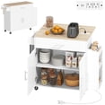 thumbnail image 1 of HOMCOM Mobile Kitchen Island with Power Outlet Drop Leaf Kitchen Cart White, 1 of 10