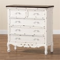thumbnail image 2 of Baxton Studio Levron Armoire de Rangement à 5 Tiroirs en Bois Fini Brun et Blanc, 2 of 11