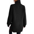 thumbnail image 3 of Innerwin Chandails à Col Roulé pour Femmes Chandail de Travail Manches Longues Ample Tricoté Noir 2TG, 3 of 4