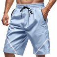 thumbnail image 1 of Styesk Mens Shorts Men Solid Color Casual Fashion With Pockets Lacing Waist Short Pants, 1 of 8