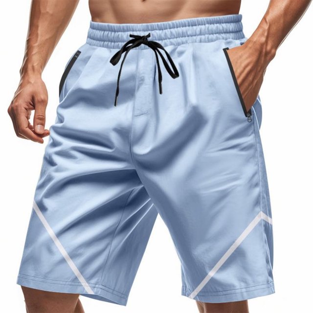 Styesk Mens Shorts Men Solid Color Casual Fashion With Pockets Lacing Waist Short Pants