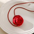 thumbnail image 2 of LinYooLi Collier Ras du Cou Fleuri pour Femmes Collier Gothique Floral à Lacets Collier Rose Long Collier en Velours pour Mariage Fête d'Été, 2 of 7