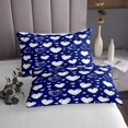 thumbnail image 3 of Erosebridal Blue Heart Coverlet Set Twin, Cartoon Heart Bedding Set, Teens 2-Piece, 3 of 5