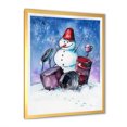 thumbnail image 2 of Designart Christmas Snowman Playing Drumset Traditional Framed Wall Art, 2 of 4