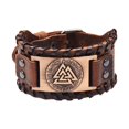thumbnail image 2 of lionlar Bracelet Triangle en Cuir PU pour Hommes Tribal Nordique Rétro Rouge Cuivre, 2 of 9