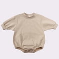 thumbnail image 2 of XZNGL Long Sleeve Romper Baby Girl Autumn Spring Baby Girls Boys Cute Romper Long Sleeve Button Sweatshirt Jumpsuits Baby Sweatshirt Romper Baby Girls Clothes Baby Romper Girl, 2 of 9