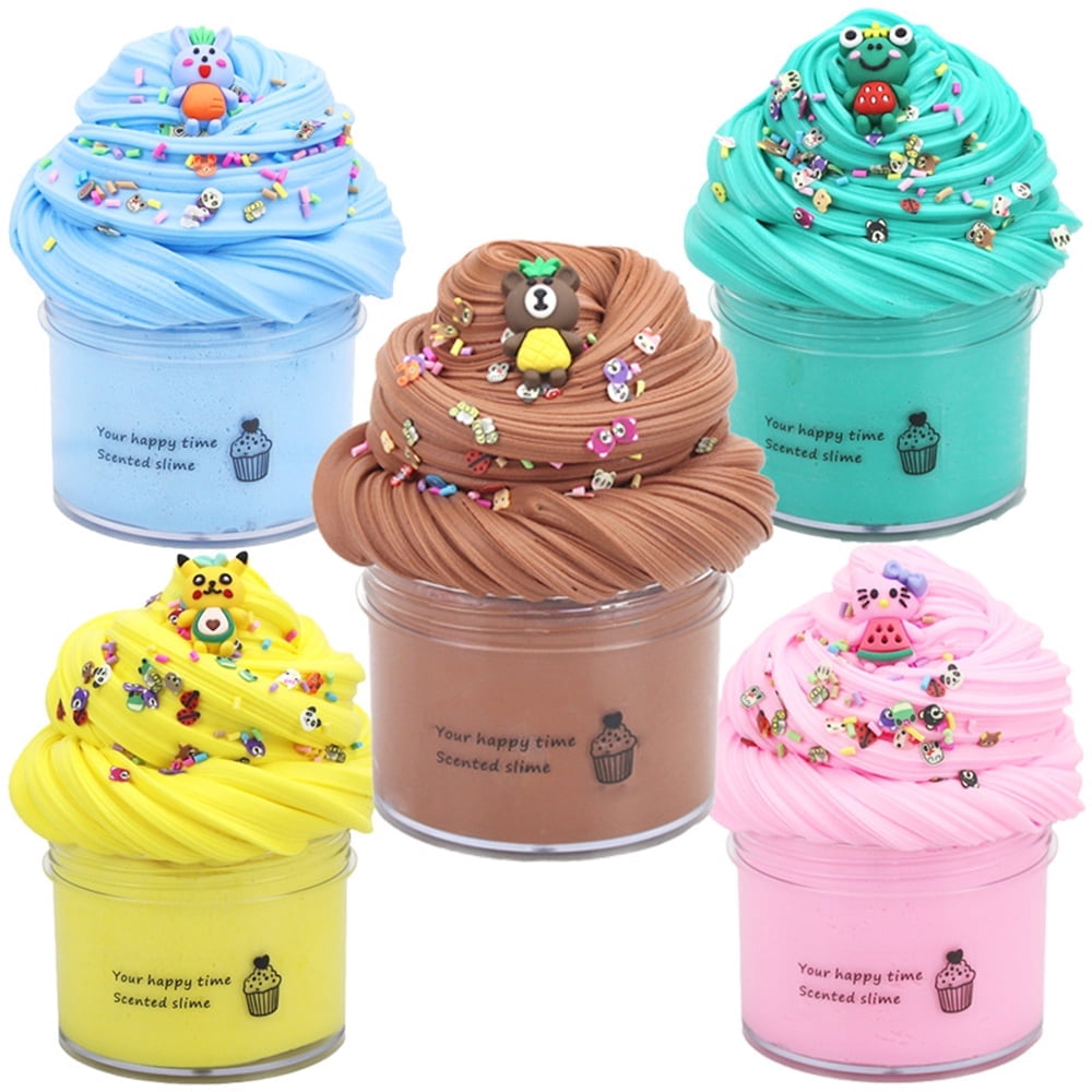 Ensemble de Slime au Beurre, 5 Argiles Parfumées et Extensibles, Jouets de Boue pour Fête, Cadeaux d'Anniversaire et de Pâques pour Enfants