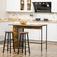 thumbnail image 2 of HOMCOM Extendable Bar Table, Counter Height Table, Rustic Brown, 2 of 10