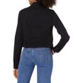 thumbnail image 2 of YDX Women's Jeans Denim Jacket Raw Hem Cropped White, Ripped Black, Small, 2 of 2