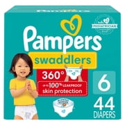 Pampers Diapers - Swaddlers 360° - Size 6, up to 100% Leakproof Comfy Dry Fit, EZ Off Tabs Designed for Easy Changes, Pull On Diaper