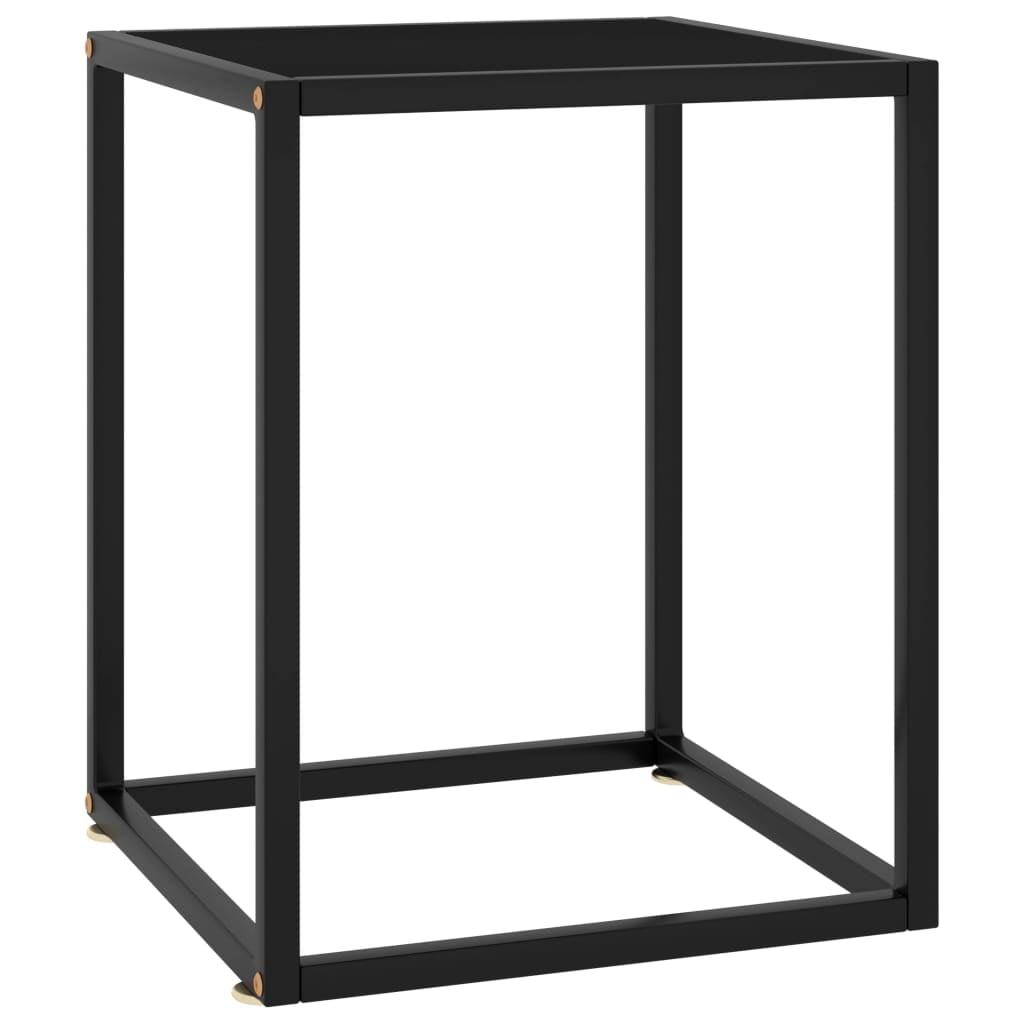 vidaXL Table Basse Noire avec Verre Noir 40x40x50 cm