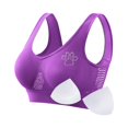 thumbnail image 1 of Women's Rhinestone Sports Bra - Hollow Back Design w/ Wide Strap Support | Anti-Sagging Wireless Bra for Workouts & Mature Figures, 1 of 3