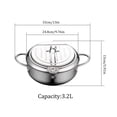 thumbnail image 2 of Japanese Deep Fryer Pot with Thermometer & Lid, 201/304 Stainless Steel Tempura Fryer with Oil Draining Rack, 2 of 7