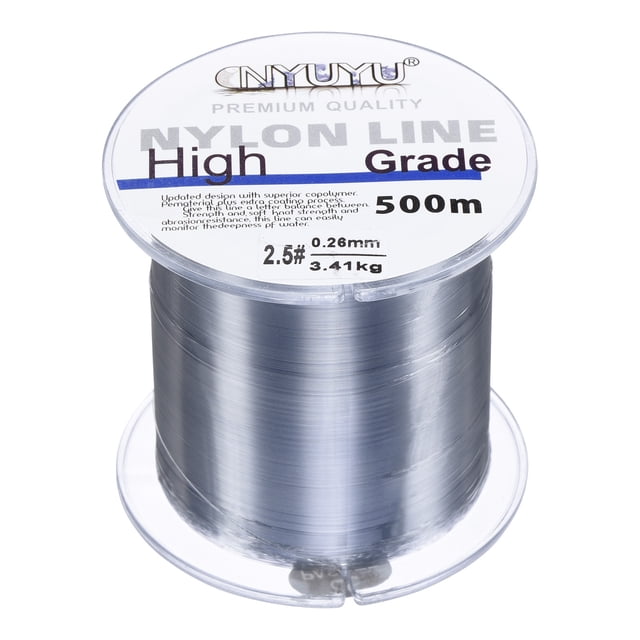 Uxcell 547Yard 8Lb Fil de Pêche en Nylon Monofilament Revêtu de Fluorocarbone Gris