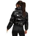 thumbnail image 3 of FOCUSNORM Femmes Juniors Mode Manches Longues Col Montant Vestes Matelassées Métalliques, 3 of 7