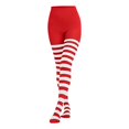 thumbnail image 4 of Women's Halloween Christmas Colorful Patchwork Striped Pantyhose, 4 of 4
