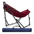 thumbnail image 1 of Tranquillo Universal 116" Double Hammock with Adjustable Stand and Bag, Red, 1 of 12
