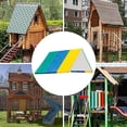 thumbnail image 4 of Bâche de Remplacement Imperméable pour Balançoire Protection Solaire Pare-Soleil Toit Vert Jaune Bleu, 4 of 8
