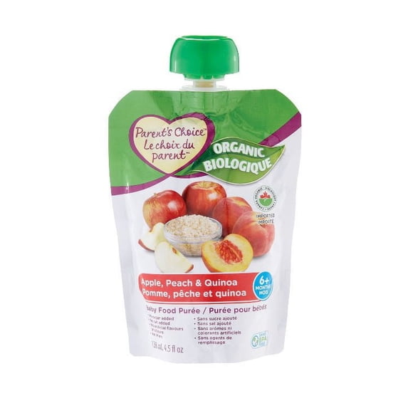 Parent's Choice Organic Apple, Peach & Quinoa Baby Food Purée