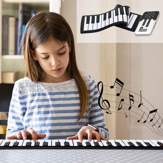 YIMWNYI Roll Up Piano 49 Keys Portable Soft Keyboard Multi-function Headphone Port Electronic Musical Instrument for Beginners, Travel-Friendly, Educational Toy, Ideal Gift Choice