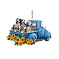 thumbnail image 1 of Ornements Suspendus Mignons en Forme de Chien de Voiture 3D, 1 of 9