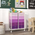thumbnail image 2 of Costway 20 Drawers Rolling Storage Cart Art Craft Organizer on Wheels Multipurpose Purple, 2 of 10