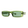 thumbnail image 3 of Womens Thin Narrow Rectangular Mod Sunglasses All Green, 3 of 4