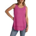thumbnail image 4 of AherBiu Camisoles Surdimensionnées pour Femmes Col Ras du Cou Fente Été Décontracté Ample Sans Manches Haut T-Shirts Chemises, 4 of 7