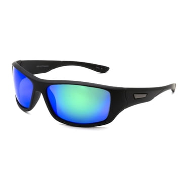 Athletic Works Polarized Black and Green Sports Wrap Sunglasses