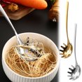 thumbnail image 3 of Kitchen Supplies Spaghetti Spoon - Stainless Steel Slotted Pasta Spoon and fork with Comfortable Grip Design - Ideal for Serving and Straining Spaghetti, Noodles Kitchen Items, 3 of 8