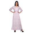thumbnail image 1 of Moomaya Robe Longue Évasée Imprimée pour Femmes Manches 3/4 Col Rond Tenue Décontractée, 1 of 3