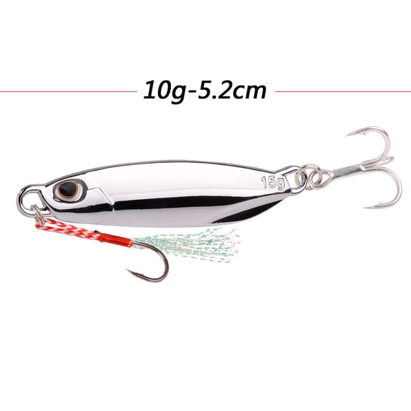 Plating Jigging Metal Jig Lure 7g - 40g Silver Metal Fishing Lures Artificial Jigs Baits Electroplated Fishing Lue Mackerel Bass 10g-Silver