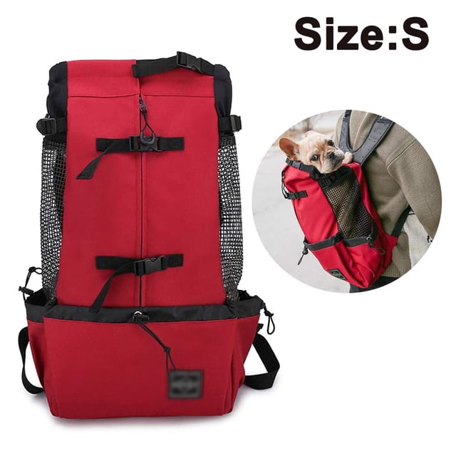 Dog Carrier Backpack for Medium Dogs&Cats, pet Carrier Backpack, Airline/G-Train, Small Cat Backpack SRed