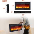 thumbnail image 3 of Bingirl 36-Inch Wide Black Wall-Mounted Electric Fireplace with Remote Control and Touch Screen, 3 of 10