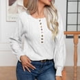 thumbnail image 2 of Timegard Chandails pour Femmes Col Rond à Boutons Manches Longues Coupe Ajustée Tricot Chandail Vêtements d'Automne Hiver, 2 of 6