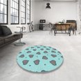 thumbnail image 4 of Ahgly Tapis Rectangulaire Lavable en Machine Intérieur Transitionnel Bleu, 2 Pieds x 4 Pieds, 4 of 7