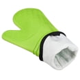 thumbnail image 2 of Oven Mitts -Silicone Oven Mitt Heat Resistant 500 Degrees-Food Safe Baking Gloves for Cooking In Kitchen with Soft Inner Lining GREEN, 2 of 8