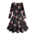 thumbnail image 5 of MIASHUI Robe de Fête Festive pour Filles avec Motif Enchanteur de Cerf et d'Arbre de Noël Noir, 6-7 Ans, 5 of 5