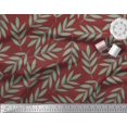 thumbnail image 3 of Soimoi Tissu en Viscose Rouge Imprimé Feuilles de Pacanier Tissu au Mètre 42 Pouces de Large, 3 of 3