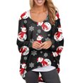 thumbnail image 2 of Cardigans à Manches Longues pour Femmes, Chandails en Molleton de Noël Légers à Col Rond pour Femmes, Imprimé Élan Mignon, Chemises à Manches Longues, Hauts Décontractés d'Automne en Liquidation, 2 of 5