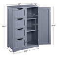 thumbnail image 3 of Yaheetech Armoire de Rangement en Bois avec Tiroirs et Placard, Gris, 3 of 7