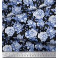 thumbnail image 2 of Soimoi Poly Georgette Fabric Leaves & Rose Flower Decor Fabric Printed Yard 42 Inch Wide, 2 of 3