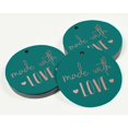 thumbnail image 3 of Inkdotpot 100 Pack Real Rose Gold Foil Paper Tags Made With Love Text Favor Hang Tags, 3 of 6