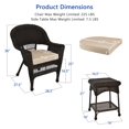 thumbnail image 4 of Jeco 3 Piece Wicker Conversation Set in Espresso with Tan Cushions, 4 of 10